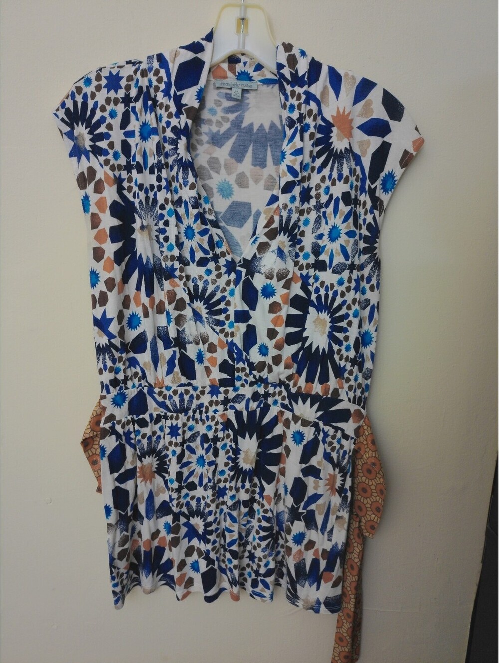 Charlotte Russe Womens Sleeveless Top Blouse Size M Multicolor Geometric Y2K